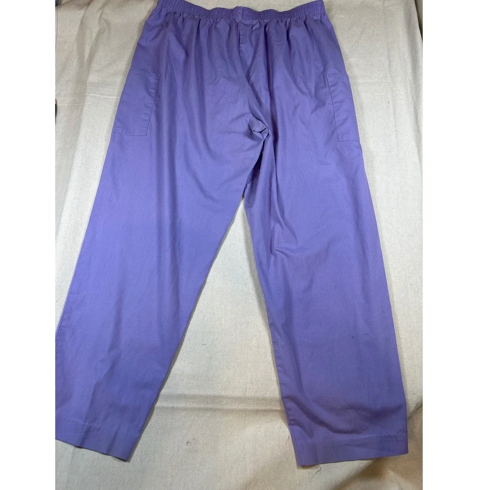 Jasco Uniform Co Purple Nursing Scrub Pants‎ XXL Elastic Waist Cargo Lilac FAIR